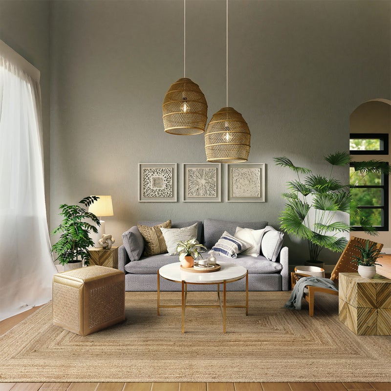 Hamid - ALHAMBRA NATURAL 500x300cm - Duży lub bardzo duży dywan z juty. Idealny do salonu, jadalni lub sypialni.