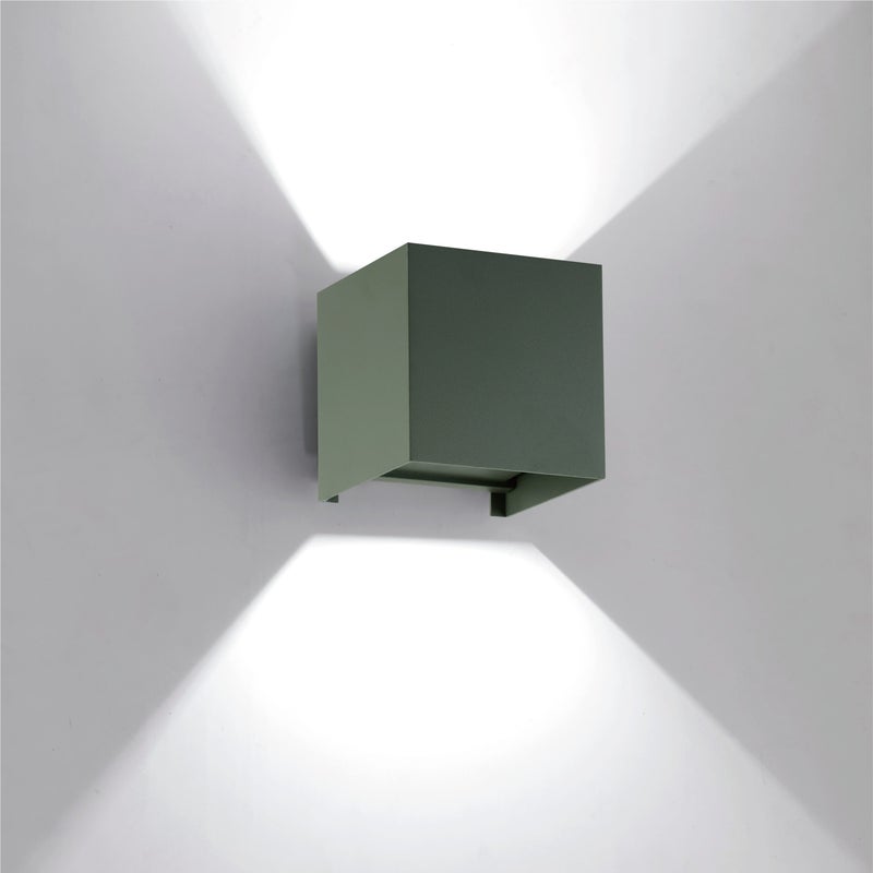 Lampa ścienna zewnętrzna LED ROXBURY z efektami świetlnymi - 4000K - IP54 - Zielona - INSPIRE