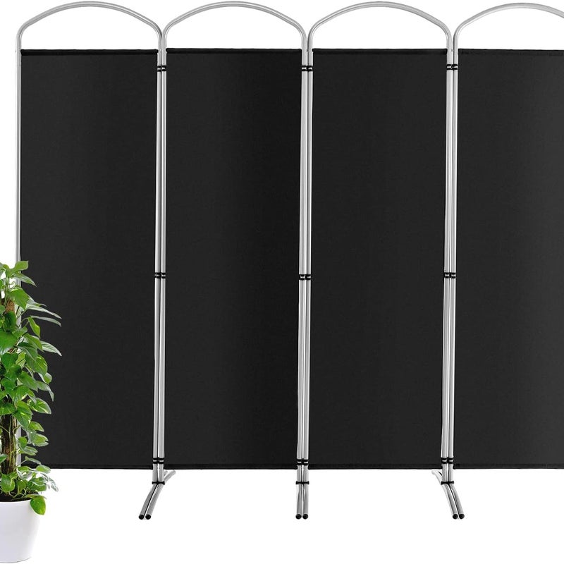 Ścianka działowa 221 x 188 cm, parawan, składany i zdejmowany, ochrona przed wzrokiem, 4-częściowa, zapewnia większą prywatność i elastyczność