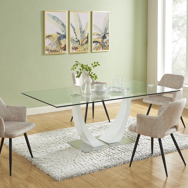 Zestaw 2 krzeseł z podłokietnikami tapicerowane i czarny metal - Beżowy - KADIJA