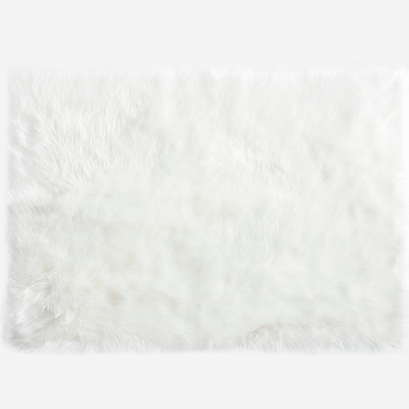 Dywan z długim, miękkim włosiem biały 120x170 cm – Miękki i trwały dywan