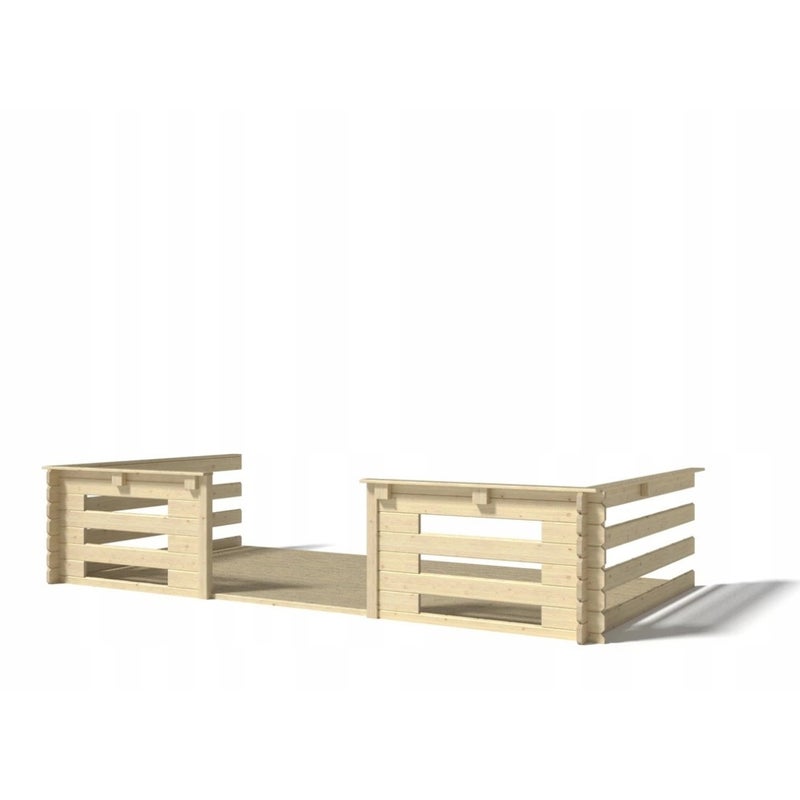 Weranda do domku ALTANKA 4x2 m - kolor naturalny, drewniana, DOM18, 1szt.