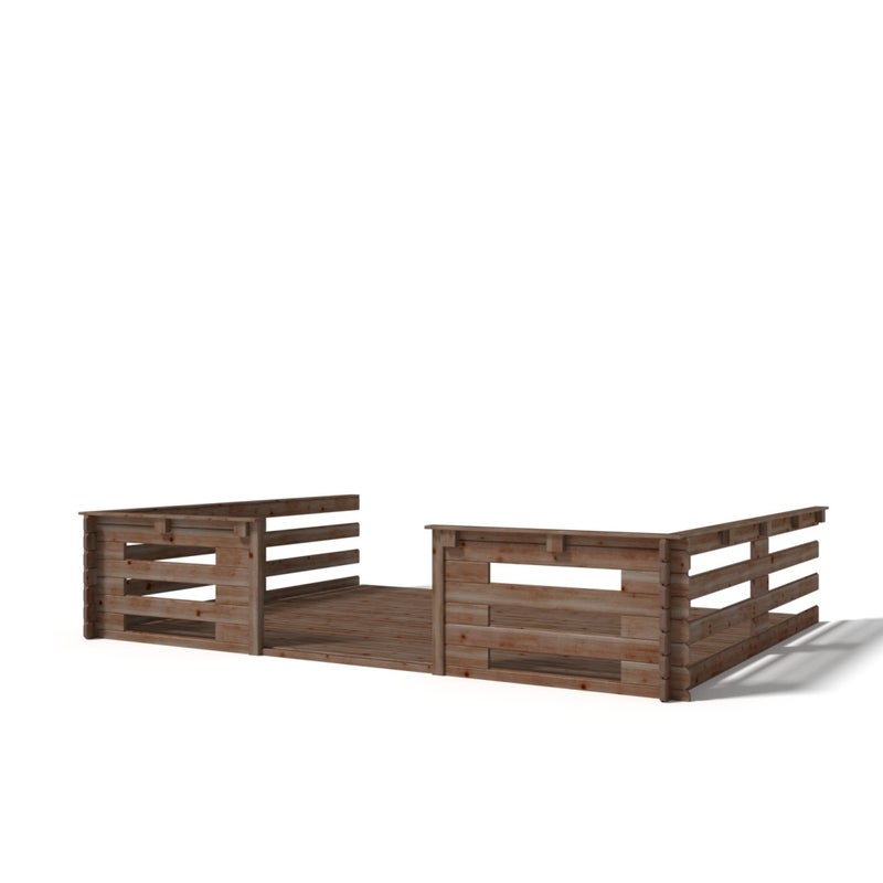 Weranda do domku ALTANKA 4x3 m - Kolor brązowy, drewniana, impregnowana, DOM542, 1szt.