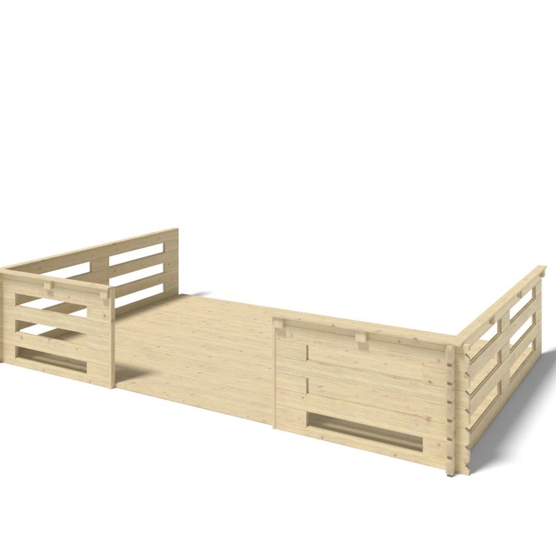 Weranda do domku ALTANKA 5x3 m - kolor naturalny, drewniana, DOM616, 1szt.