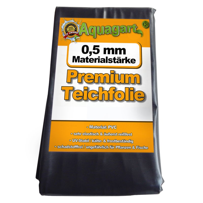Wykładzina oczkowa PVC 17 m x 2 m 0,5 mm, czarna, wyściółka do oczka wodnego