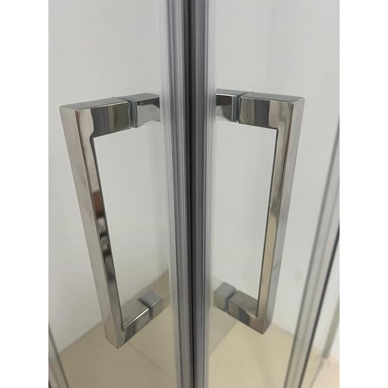 Brodzik Vulcano Line Slim 100x115 cm biały + kabina prysznicowa 100x115 cm z otworem narożnym - FRASCIO