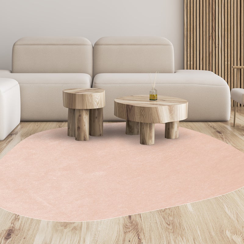 Mata winylowa Shape Pink Colour 99x121 cm - PVC antypoślizgowa, winylowa do kuchni lub salonu, zmywalna, nowoczesny styl