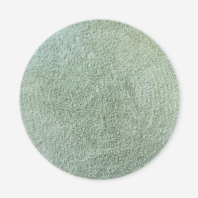 Dywan okrągły dziecięcy bawełniany Spring Green Ø90 cm Dywanik rzemieślniczy zielony miętowy