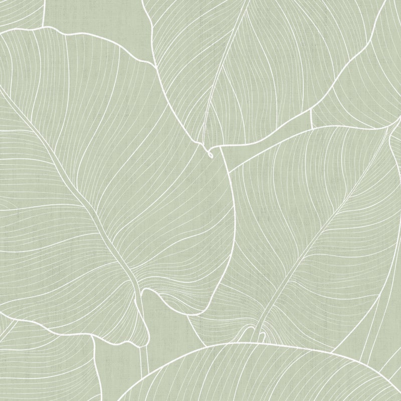 Mata winylowa Green Leaves 50x140 cm - PVC antypoślizgowy, gładki nadruk, winylowy dywanik do kuchni lub salonu, zmywalny