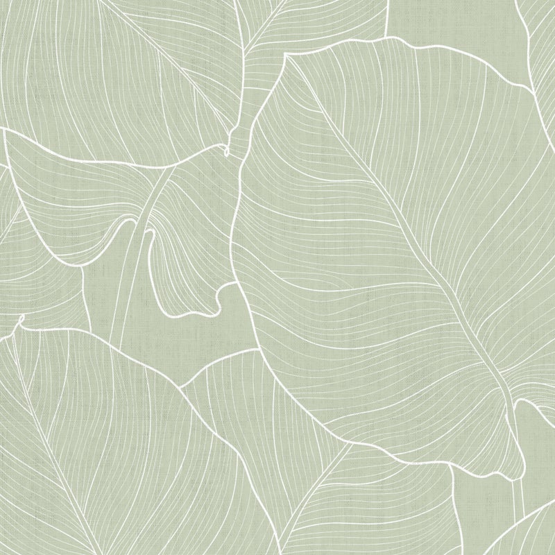 Mata winylowa Green Leaves 66x100 cm - PVC antypoślizgowa, gładka z nadrukiem, winylowa do kuchni lub salonu, zmywalna