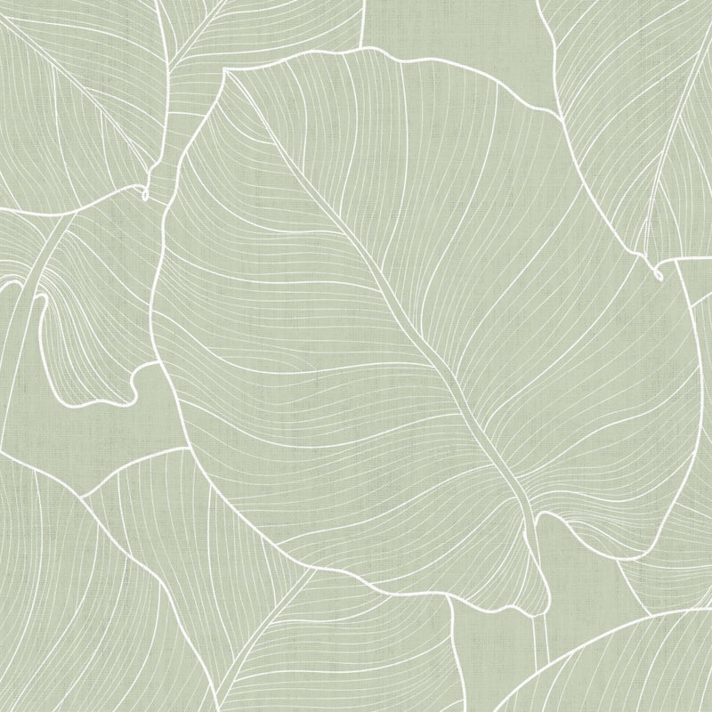 Mata winylowa Green Leaves 50x100 cm - PVC antypoślizgowy, gładki nadruk, winylowy dywanik do kuchni lub salonu, zmywalny