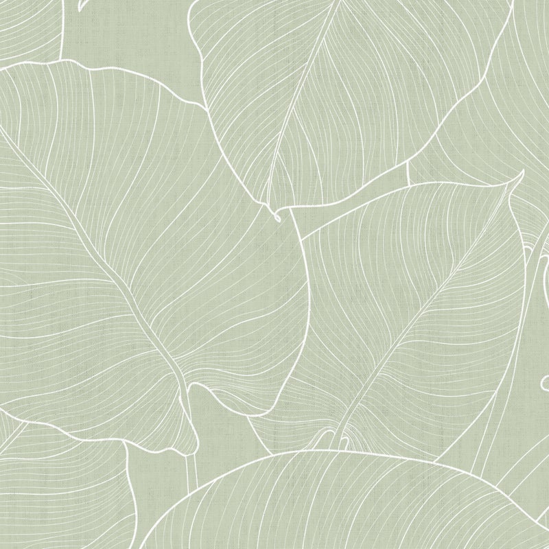 Mata winylowa Green Leaves 66x180 cm - PVC antypoślizgowy, gładki nadruk, winylowy dywanik do kuchni lub salonu, zmywalny