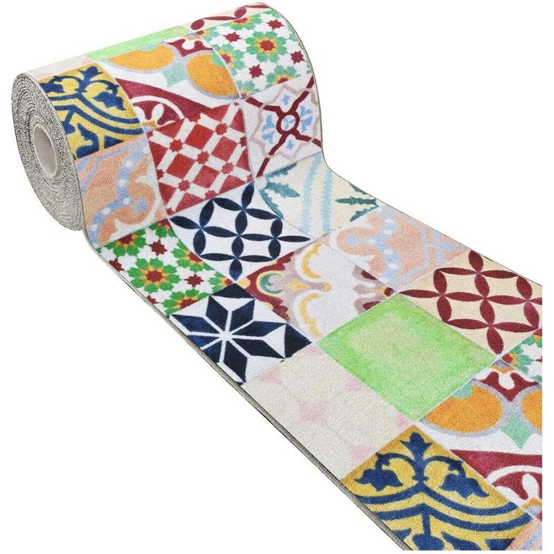 Dywan Kuchenny 50x80 cm Antypoślizgowa 100% Made in Italy Zmywalny Parkiet Majolikowy Rysunek A