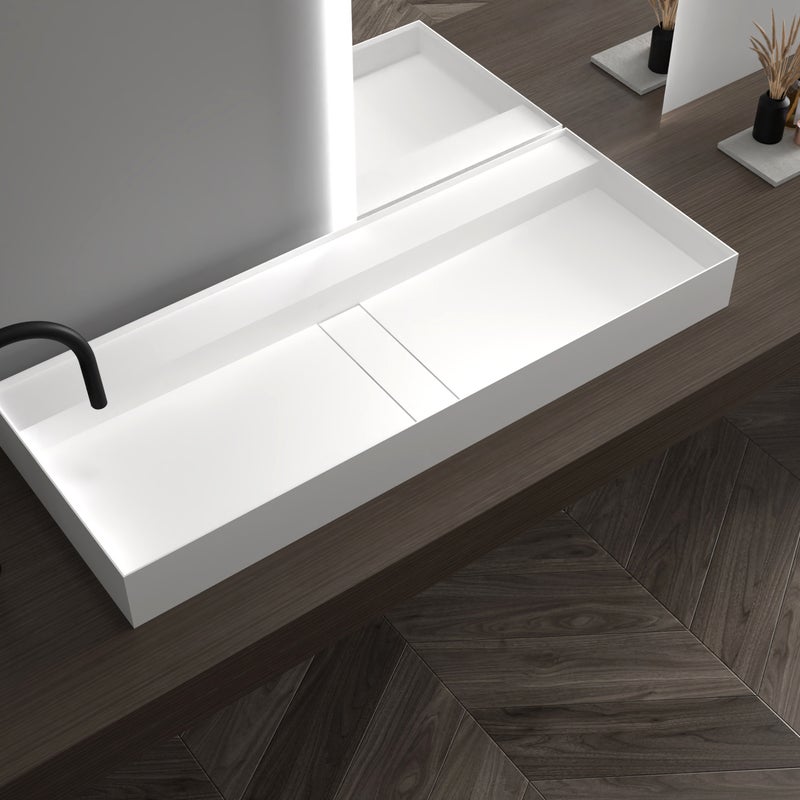 Bernstein Umywalka ścienna/nablatowa TWG211 odlew mineralny - biały mat - 100 cm