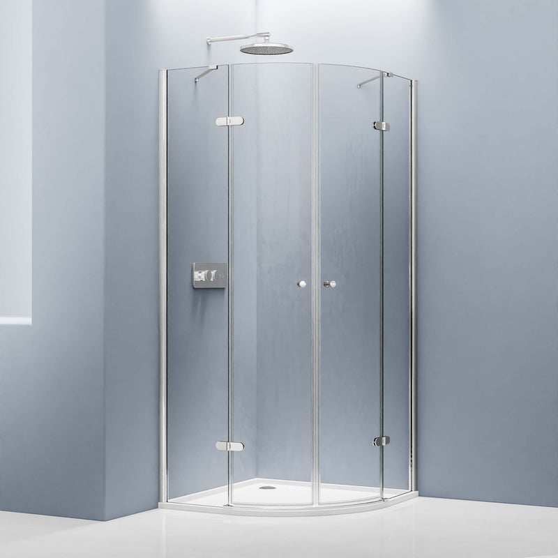 Bernstein Półokrągła kabina prysznicowa EX406 szkło ESG 8mm - 90x90 cm