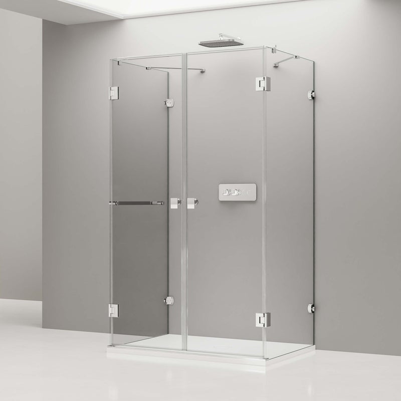 Bernstein Kabina prysznicowa EX412 kształt U - szkło ESG 8mm - 120x80 cm