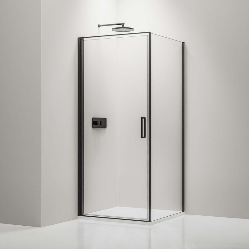 Bernstein Kabina prysznicowa narożna czarna EX416S szkło ESG 6mm – 90x90 cm