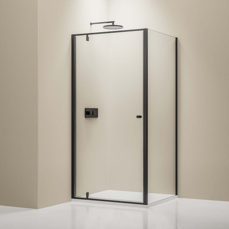 Bernstein Kabina prysznicowa narożna NT604 FLEX czarny mat szkło 6mm - 80x80cm