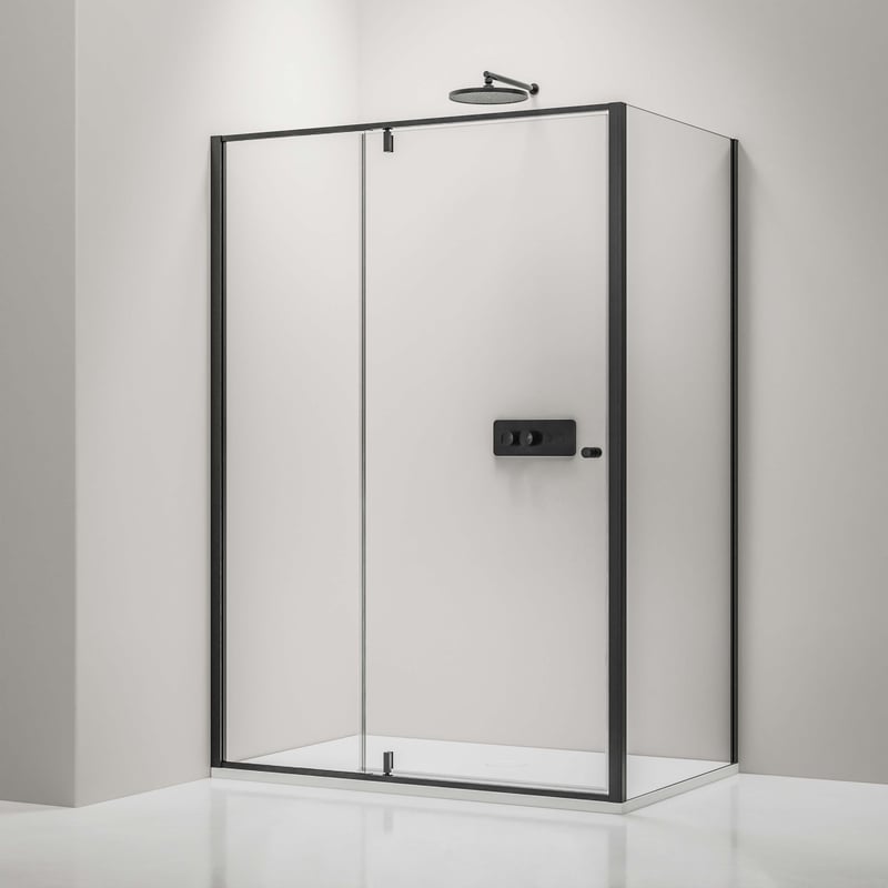 Bernstein Kabina prysznicowa narożna NT606 szkło ESG 6mm - 100x80cm czarny profil