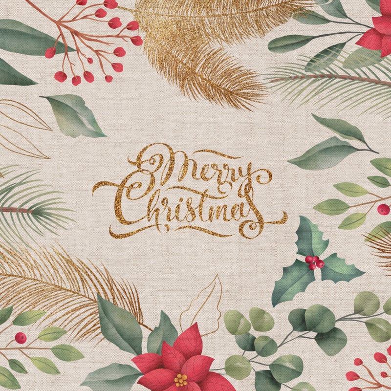 Winylowy świąteczny wieniec kwiatowy 65x100 cm - PVC antypoślizgowy, wodoodporny, zmywalny, trudnopalny, styl świąteczny