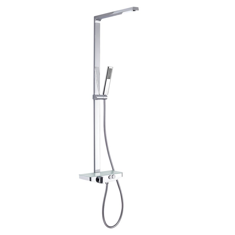 Bernstein Zestaw prysznicowy NT7385 z półką - deszczownica 40x40 cm - chrom