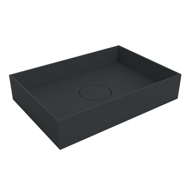 Bernstein Umywalka nablatowa TWA112 - odlew mineralny - czarny mat 50 cm