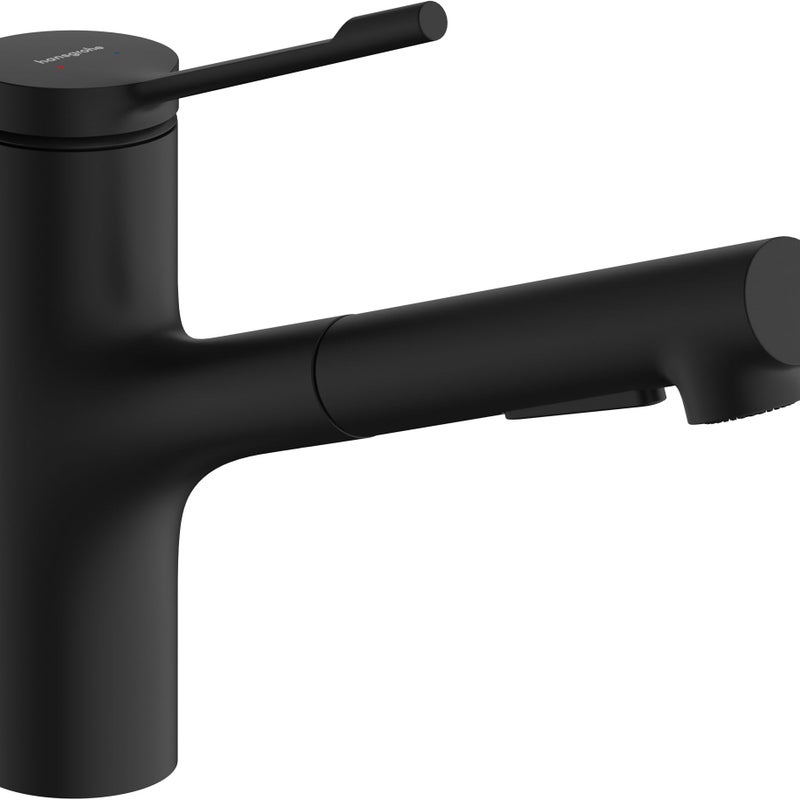 Bateria kuchenna z natryskiem HANSGROHE Stamis czarna