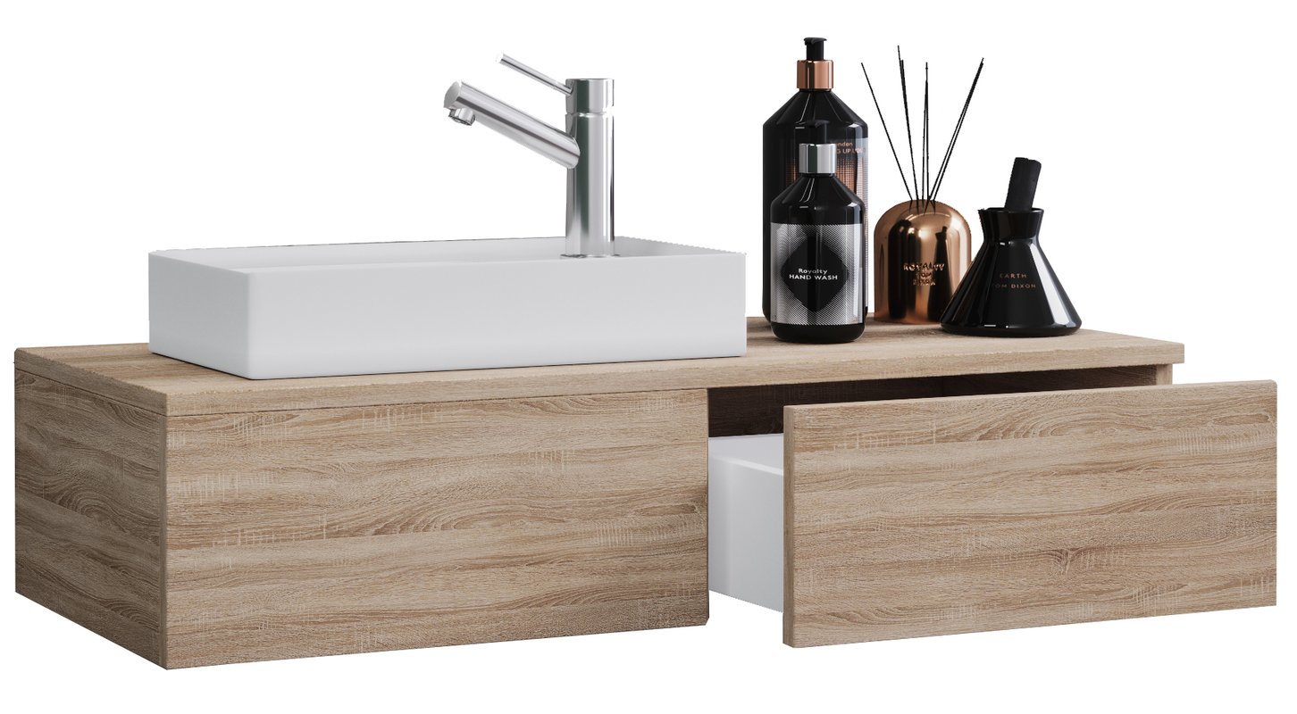 umywalka do mebli łazienkowych Gudas Sonoma Oak W. 19 x S. 85 x G. 35 cm