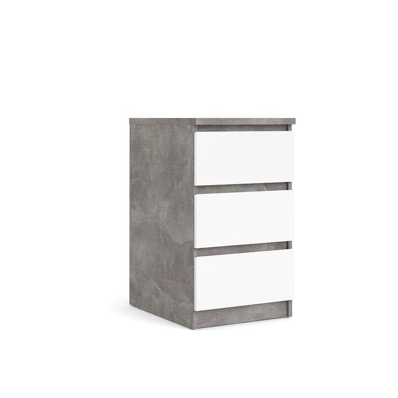 Komoda Tvilum NAIA, model 76237GXUU, kolory Cement Oxide i Gloss White, do eleganckiego przechowywania
