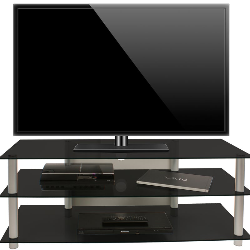 Meble TV Zumbo Czarne szkło W. 45 x S. 112 x G. 40 cm