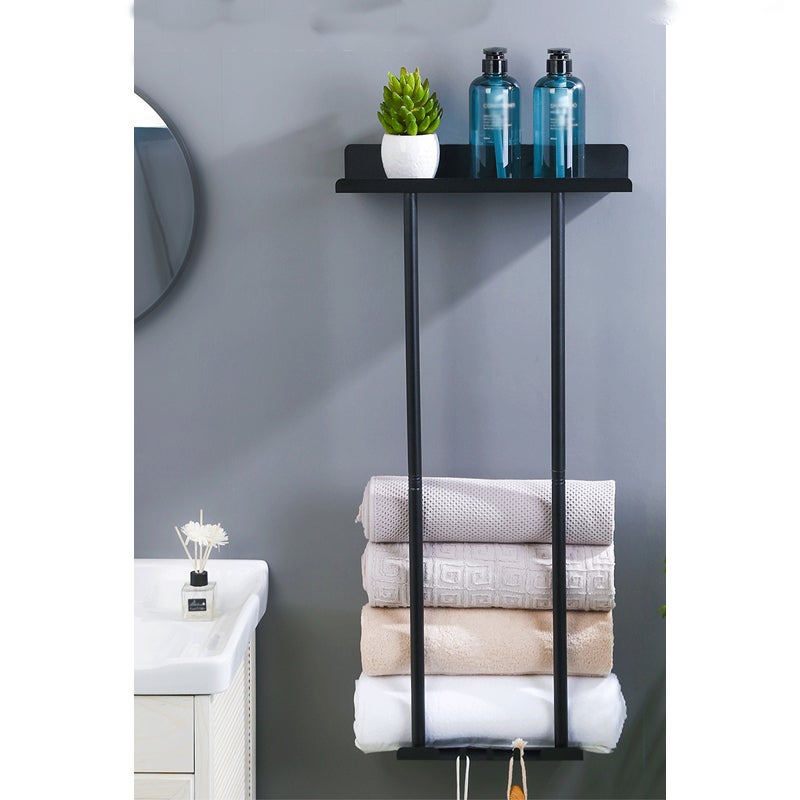 Wysuwana półka łazienkowa, wieszak na ręczniki, wieszak na ręczniki kąpielowe, bez wiercenia, 30x80 cm
