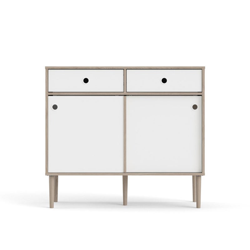 Penny kreedns 2 drzwi przesuwnychi 2 szuflady orzech biały-dekor i biały mat.