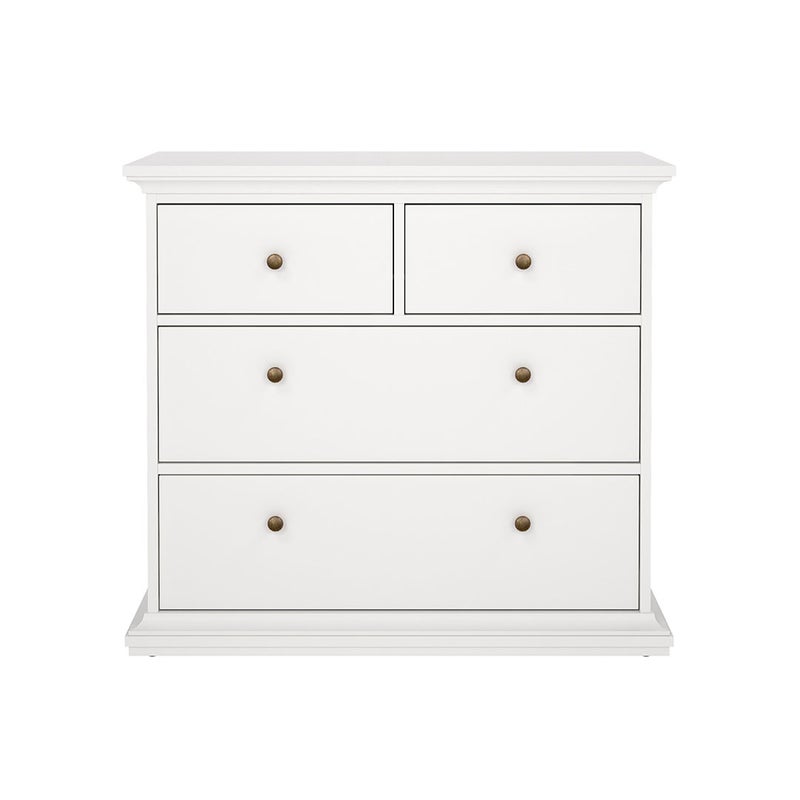 Venedig komoda 2 małe i 2 duże szuflady, szerokość 96 cm, wysokość 86 cm biały.