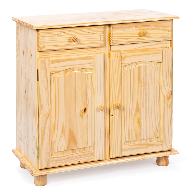 Pamer komoda 2 szuflady, 2 drzwi, naturalny.