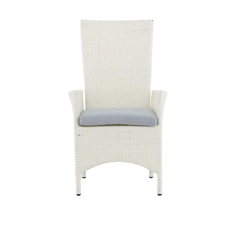 Padova Krzesło ogrodowe z podłokietnikami biały szary.