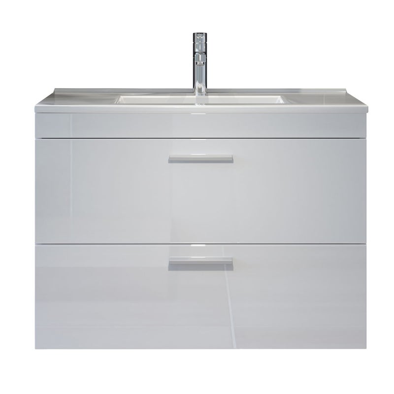 Devon szafka pod umywalkę 2 szuflady biały, biały wysoki połysk.