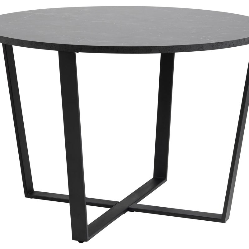 Amst Stół do jadalni nadruk marmurowy czarny.