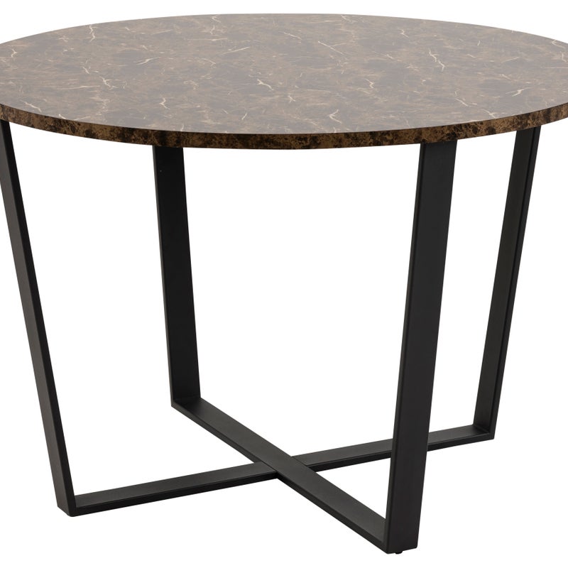 Amst Stół do jadalni nadruk marmurowy brązowy.