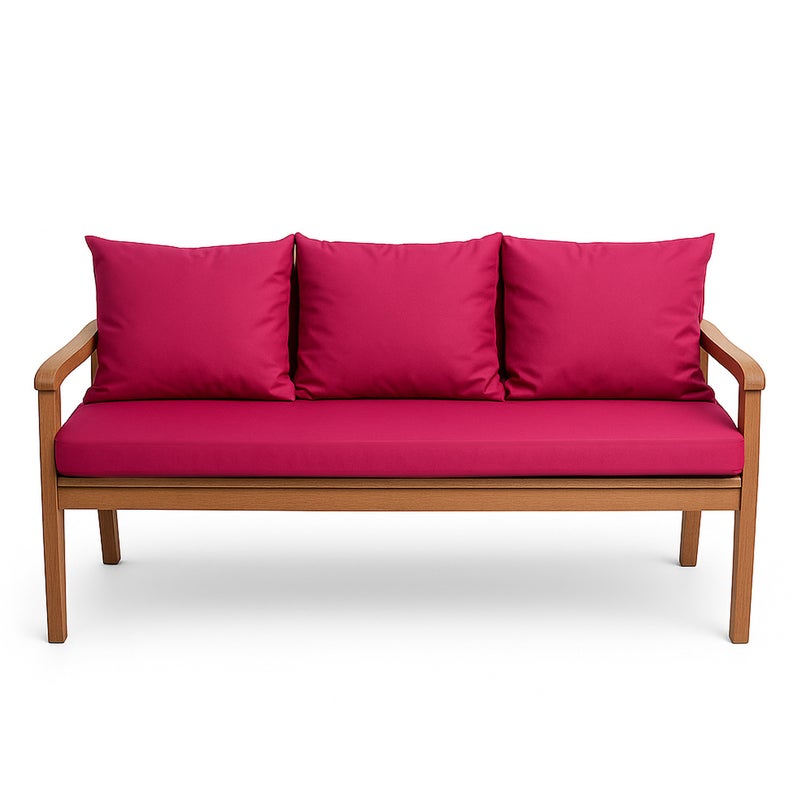 Poduszka ogrodowa na ławkę 150x50x50cm poduszka na meble ogrodowe różowa, poduszka na balkon taras, poducha ogrodowa na huśtawkę