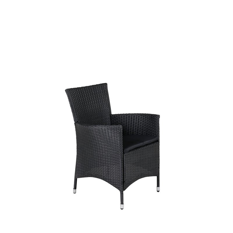 Knick Krzesło ogrodowe z podłokietnikami czarny.