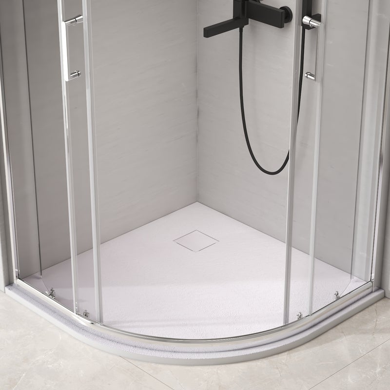 EMKE Brodzik do kabiny prysznicowej 90x90x2,6cm 1/4 koła płaski - SMC antypoślizgowa, Biały