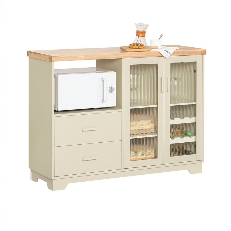 SoBuy Komoda z dwiema szufladami Beż 120x40x90cm Nowoczesny FSB81-MI