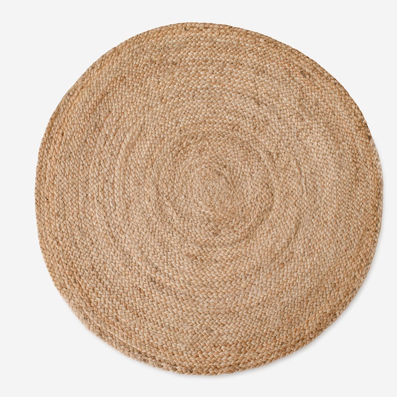 Dywan okrągły z juty Ø250 cm Duży, ręcznie wykonany i naturalny do salonu i sypialni
