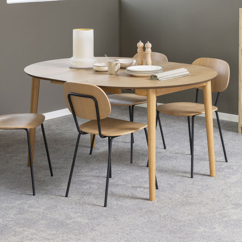 Montreux stół do jadalni Ø115/154cm zawiera dodatkowe blaty naturalny.