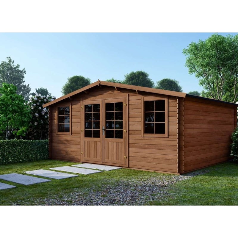 Domek ogrodowy ALTANKA 34,80 m2 - 5,90x5,90 m - 45 mm, drewniany, impregnowany, DOM656, 1szt.