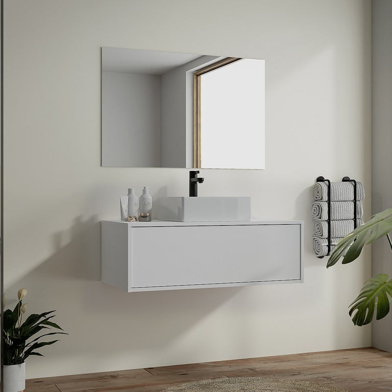 Szafka łazienkowa wisząca pod umywalkę - Biały - 94 cm - TEANA II
