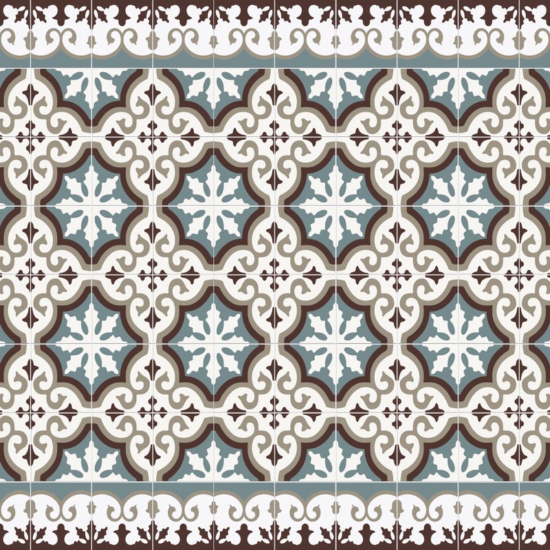 Flocons aigue-marine Dywan winylowy 100x133 cm - PVC antypoślizgowa, winylowa do kuchni lub salonu, zmywalna, wodoodporna, niebieska