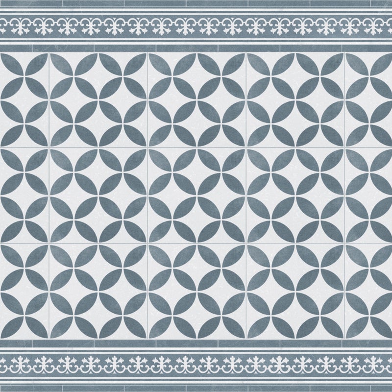 Dywan winylowy Valentina 66x100 cm - PVC antypoślizgowa, winylowa do kuchni lub salonu, zmywalna, styl hydrauliczny