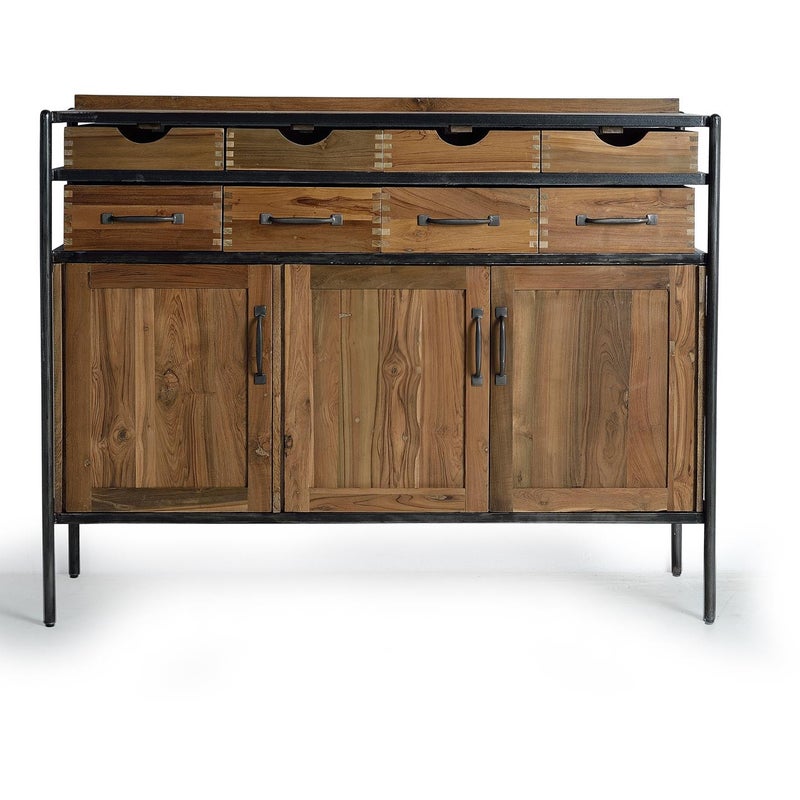 Bufet en bois teck et manguier et metal