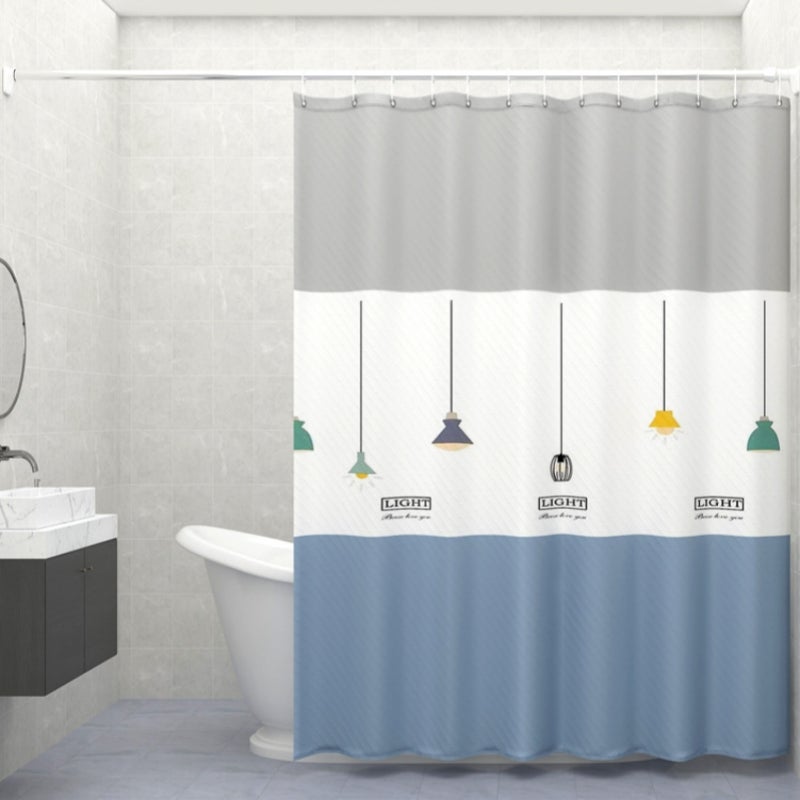 Gruba zasłona prysznicowa PEVA, ścianka prysznicowa bez wiercenia, 180x200 cm, wodoodporna, odporna na pleśń